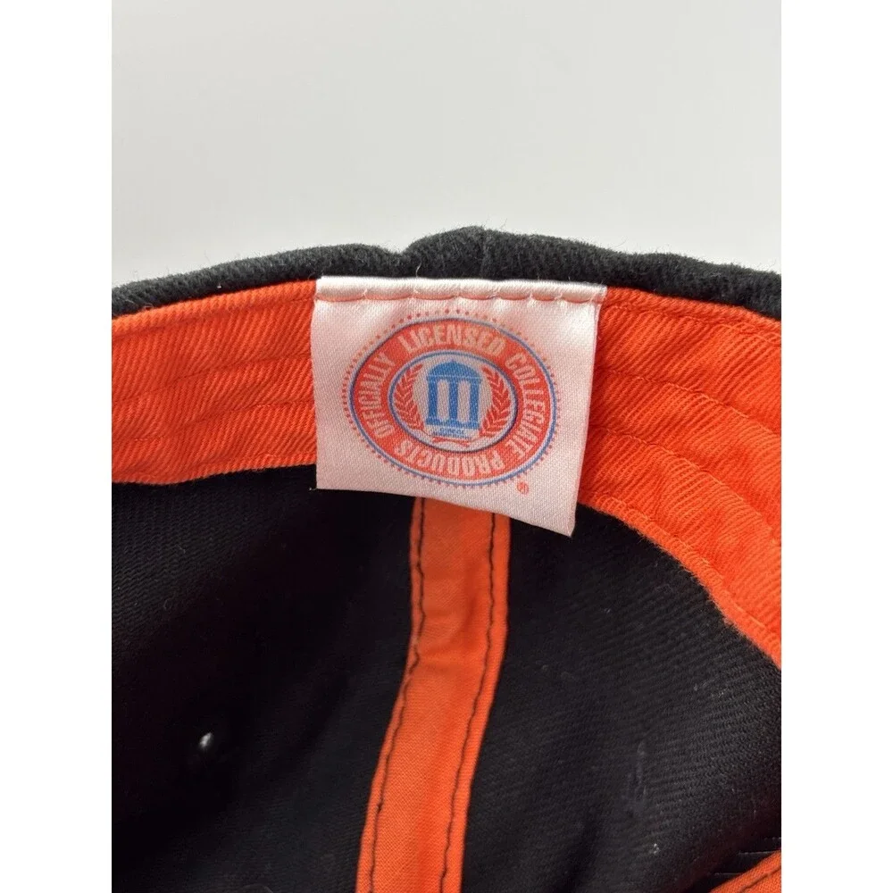 Miami Hurricanes Hat Black Orange Stitched U Logo NCAA